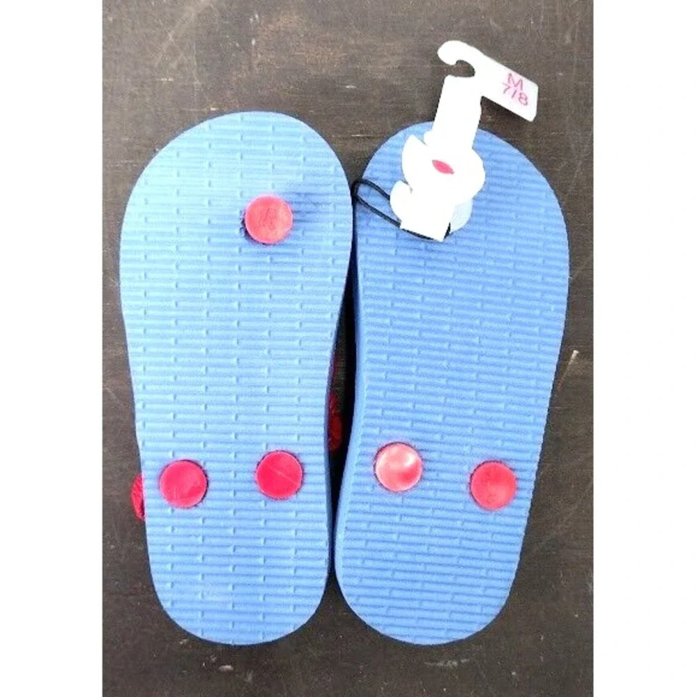 Cat and Jack Kids Toddler Sandals‎ Flip Flops Blue Tie Dye Red Strap Size M 7/8